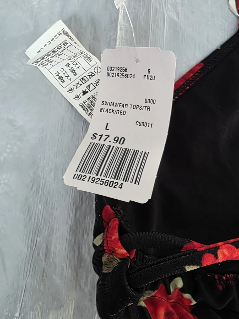 NWT Forever 21 Floral String Bikini Set in Red Rose - Top L Btm M